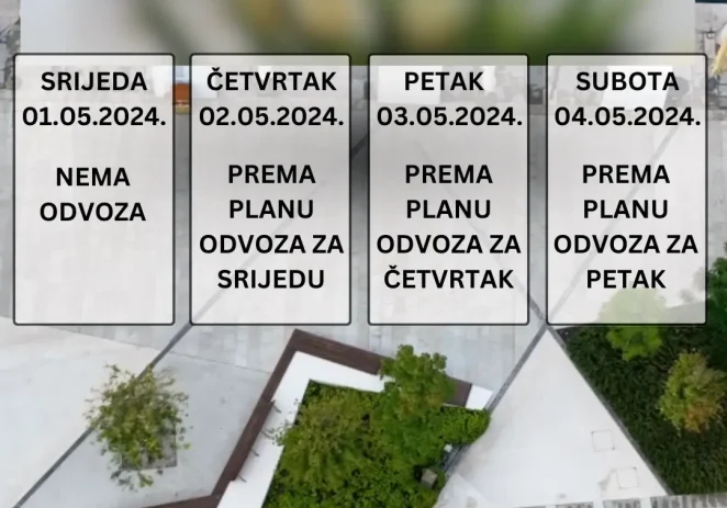 Promjena rasporeda odvoza otpada povodom Praznika rada