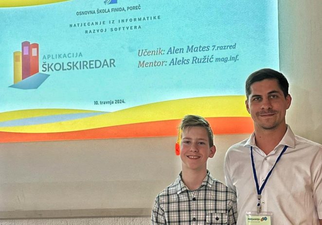 Alen Mates, učenik OŠ Finida Poreč osvojio 11. mjesto na Državnom natjecanju iz informatike