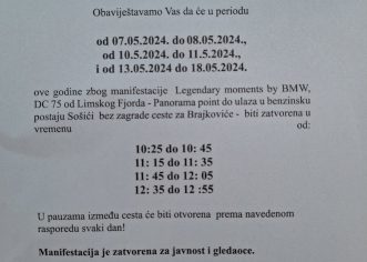 Od 7. do 18. svibnja naizmjenično zatvaranje ceste u Limskom kanalu