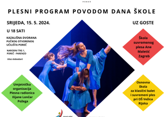 Plesni program povodom Dana Umjetničke škole Poreč uz goste iz Zagreba, Rijeke i Požege
