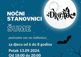 Udruga “Drijade” poziva na dječje radionice u prirodi – prijave do 11.9. !