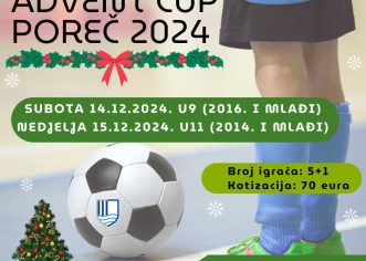 Škola nogometa Jadran-Poreč organizira malonogometni turnir „Advent cup Poreč 2024“ – otvorene su prijave !