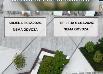 Promjena rasporeda odvoza otpada zbog nadolazećih blagdana