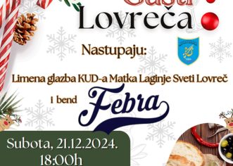 GUŠTI LOVREČA i Božićni koncert Limene glazbe KUD M. Laginje na Trg Placa u Sv. Lovreču u subotu, 21. prosinca