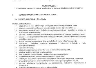 Odvodnja Poreč objavila javni natječaj za zasnivanje radnog odnosa na neodređeno vrijeme