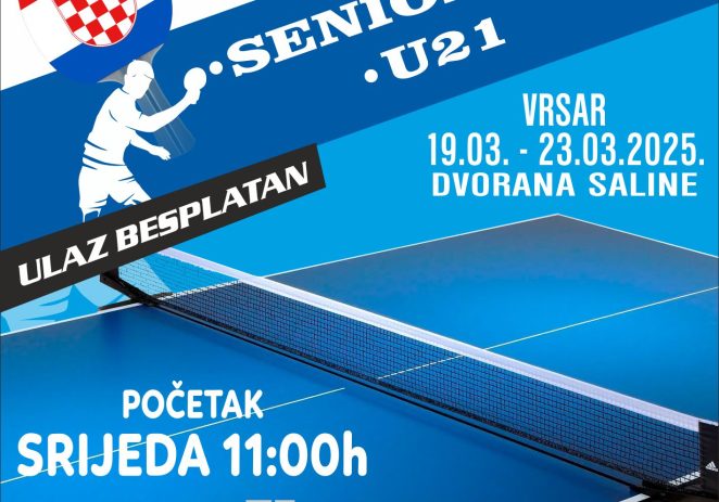 Od srijede do nedjelje, 19. – 23. ožujka 2025.,  Vrsar će opet biti središte hrvatskog stolnog tenisa