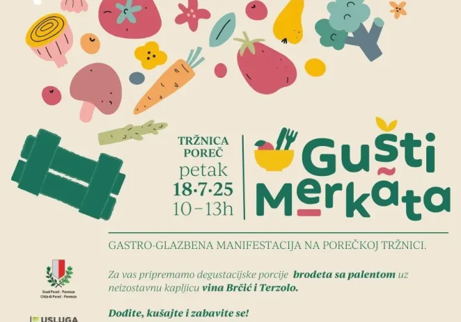 U petak novo izdanje Gušti Merkata na porečkoj tržnici uz brodet s palentom