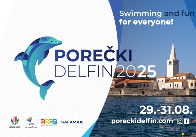 Od 29. do 31. kolovoza 24. Porečki Delfin, festival sportova na moru – plivački maraton, SUP regata, kajak regata, vaterpolo turnir i aquatlon