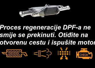 Pokrenula se regeneracija filtra čađe? Nastavite vožnju dok se ne završi!