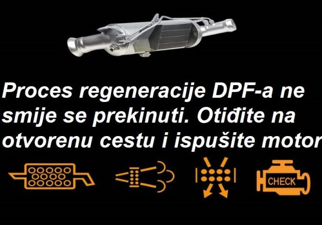 Pokrenula se regeneracija filtra čađe? Nastavite vožnju dok se ne završi!