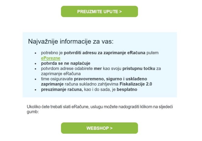 SEKCIJA RAČUNOVOĐA HOK-a REAGIRALA PREMA POREZNOJ UPRAVI I OBRTNICIMA na email jednog od IP posrednika za e-račune