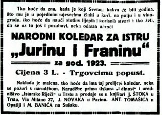 PREDSTAVLJANJE ISTARSKOG KALENDARA JURINA I FRANINA 2026