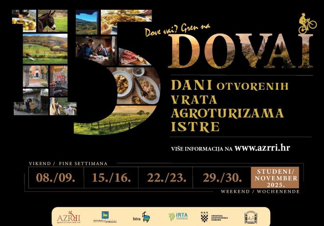 Kreću Dani otvorenih vrata agroturizama Istre 2025.  svakog vikenda u studenom – meni po promo cijeni od 30 € !