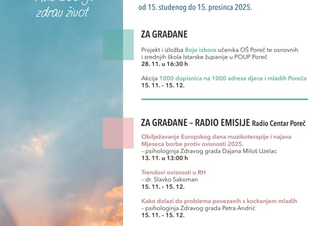 Između 15. studenoga i 15. prosinca obilježavamo Mjesec borbe protiv ovisnost