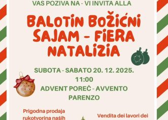 Srednja škola Mate Balote Poreč po prvi puta organizira Balotin božićni sajam – fiera natalizia na porečkom Adventu