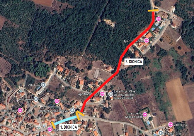 Privremena zatvaranja ceste u Dračevcu od utorka, 9. prosinca do četvrtka, 11. prosinca zbog asfaltiranja