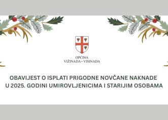 Općina Vižinada: produljen rok za podnošenje zahtjeva za isplatu prigodne novčane naknade (božićnice) umirovljenicima