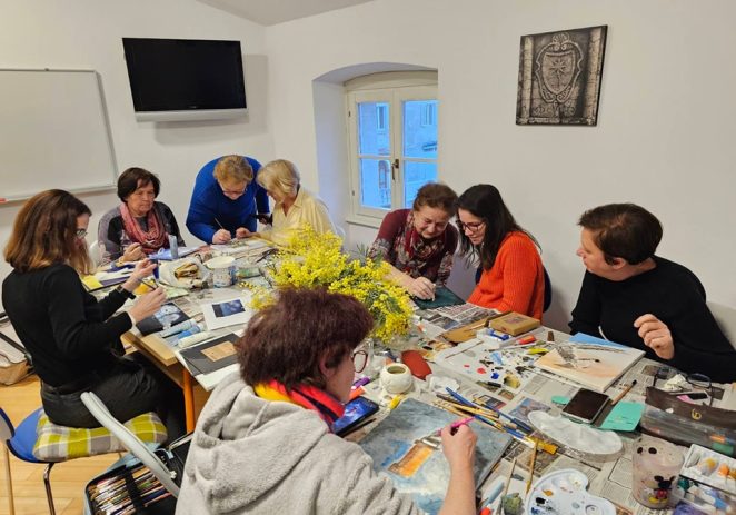 Amatersko dekorativno slikanje u Gradskoj knjižnici Poreč