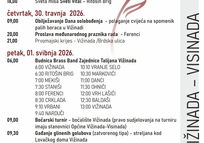 Proslava Međunarodnog praznika rada u Vižinadi