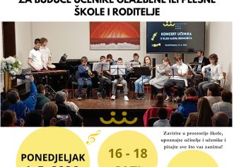 Umjetnička škola Poreč organizira Otvorena vrata za buduće učenike glazbene ili plesne škole i roditelje u ponedjeljak, 4. svibnja 2026. godine
