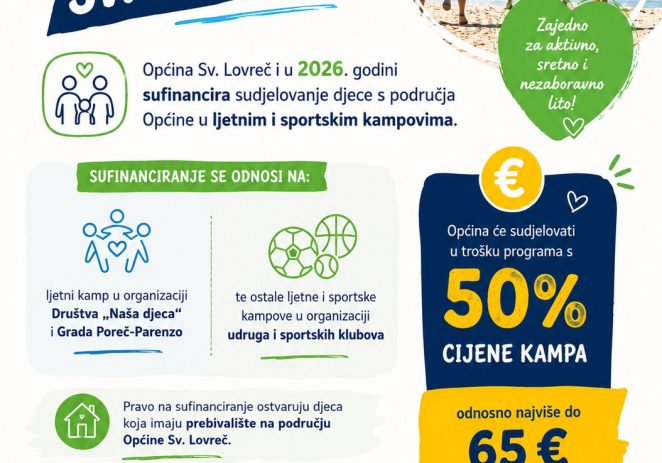 Općina Sv. Lovreč sufinancira boravak djece u Ljetnim kampovima