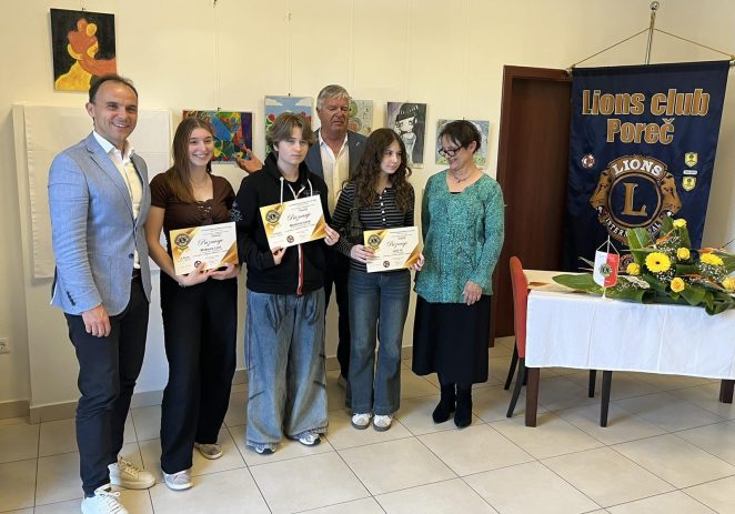 Porečki Lionsi organizirali svečano otvorenje izložbe likovnih radova učenika koji su sudjelovali na 11. Likovnom natječaju Lions Kluba Poreč