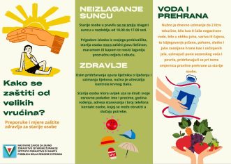 Nastavni zavod za javno zdravstvo Istarske županije poziva građane na pojačan oprez tijekom najavljenih visokih temperatura