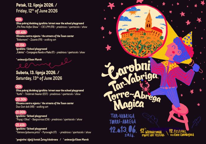 12. i 13. lipnja u  Taru  Započinje 12. izdanje međunarodnog uličnog festivala FUČ – Festival uličnih čarobnjaka: Čarobni Tar