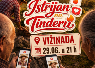 Vižinada poziva VEČERAS na besplatnu predstavu Teatra Naranča – “Istrijan na Tinderu”