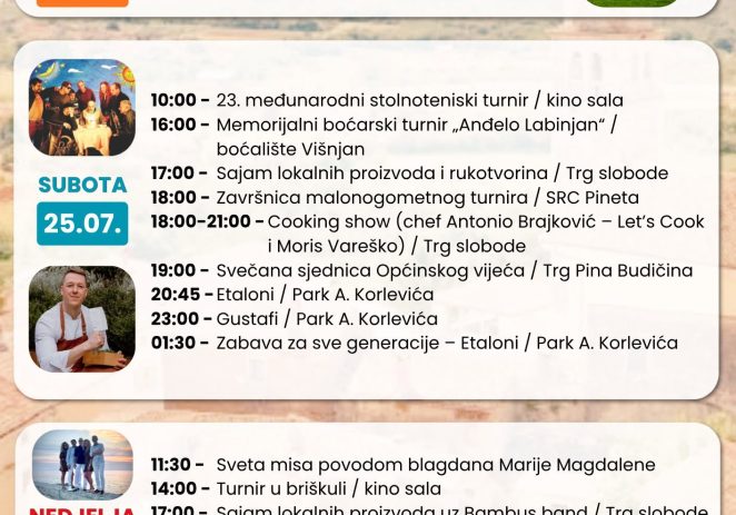 Povodom Dana Općine Višnjan i blagdana sv. Magdalene stiže bogat program „Mandalenjine 2026.“
