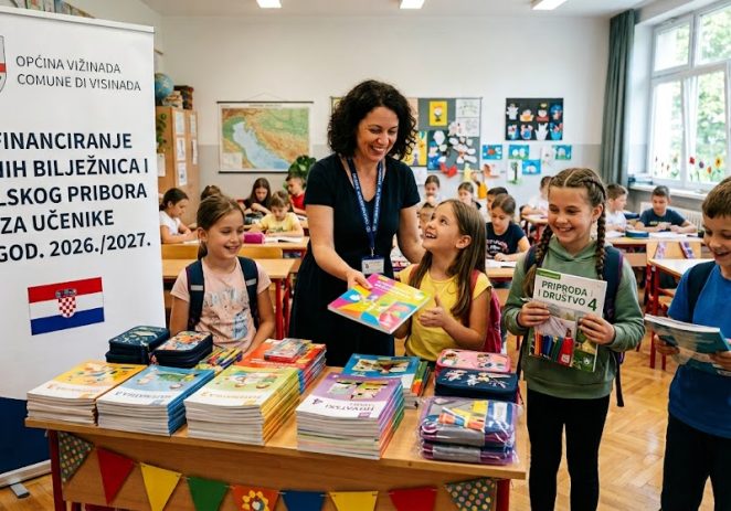 Općina Vižinada-Visinada i ove će godine sufinancirati učenicima nabavu radnih bilježnica i školskog pribora