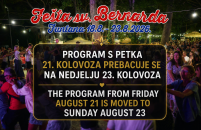 FEŠTA SV. BERNARDA U FUNTANI U NOVOM TERMINU: PROGRAM S PETKA 21. KOLOVOZA PREBACUJE SE NA NEDJELJU 23. KOLOVOZA