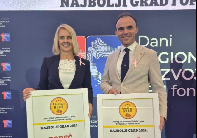 Poreč treći put zaredom osvojio naslov najboljeg srednjeg grada u kategoriji obrazovanje, demografija, socijalna politika i mladi – prema izboru portala gradonacelnik.hr i Jutarnjeg lista
